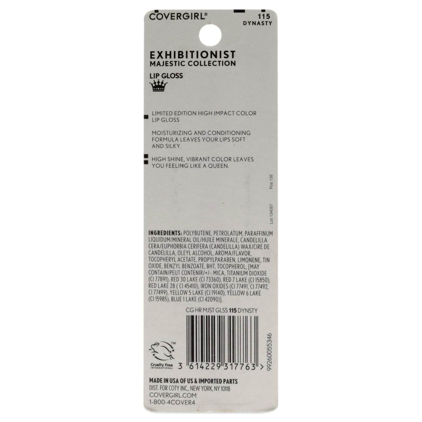 CoverGirl Exhibitionist Majesty Lip Gloss - Dynasty Lip Gloss Women 0.12 oz