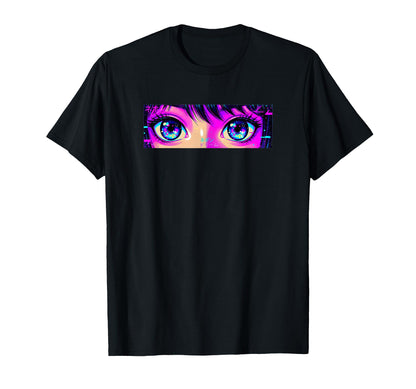 Dreamy Starry Eyes Anime Vaporwave T-Shirt - Novelty Apparel Unisex