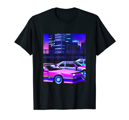Vaporwave Car Synthwave City T-Shirt - Streetwear Style Men Women