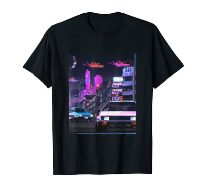 Vaporwave Car Synthwave City Vaporwave T-Shirt - Streetwear Style Unisex