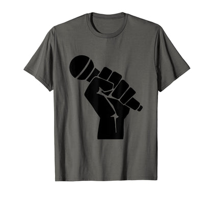 Mic Raise Old School Hip Hop Microphone T-Shirt - Graphic Print for Adults