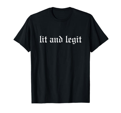 Lit And Legit Oldschool Rapper T-Shirt - Fun Novelty Design Men Women