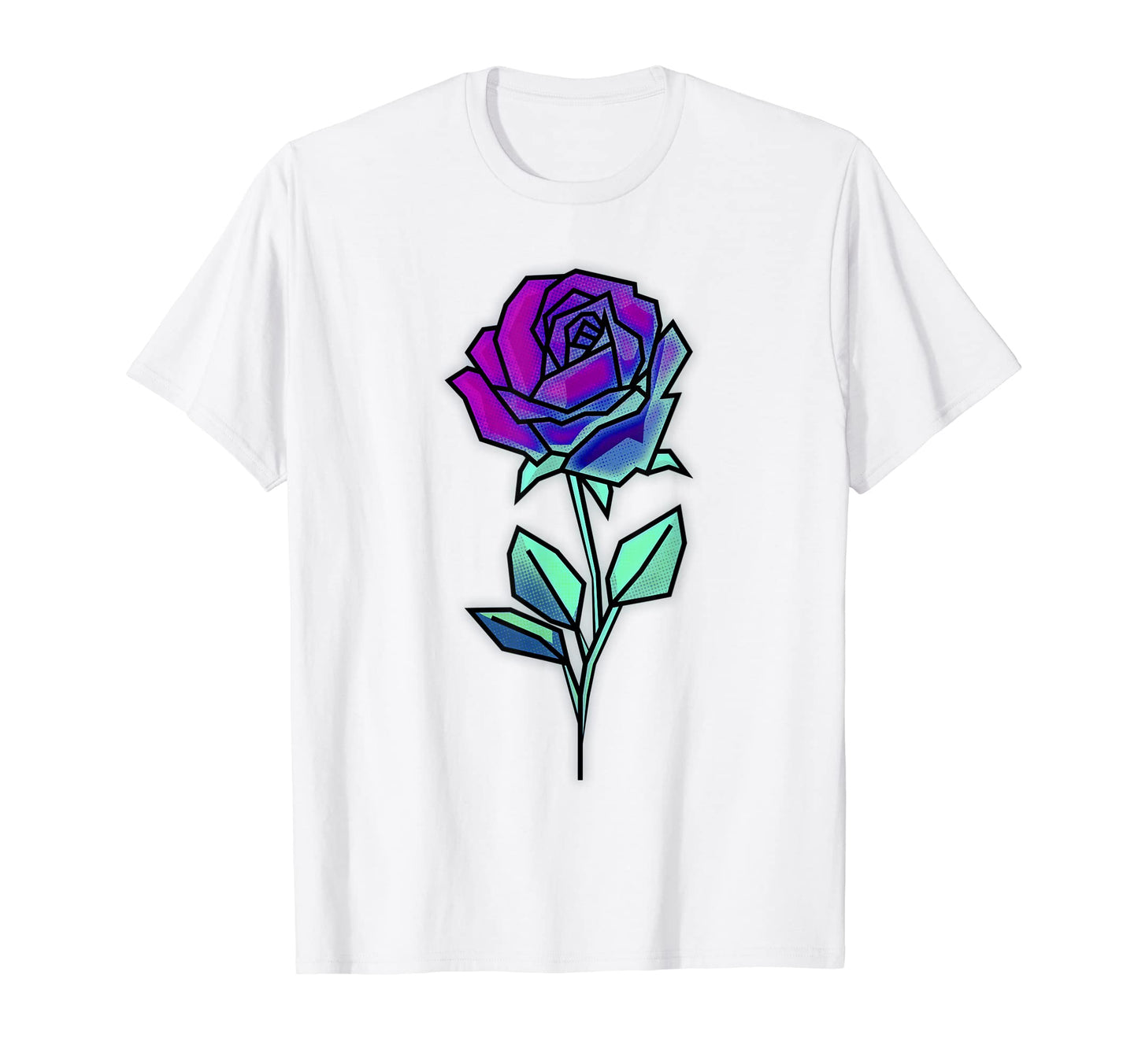 Cyber Aesthetic Rose Futurism Vaporwave T-Shirt - Trendy Graphic Unisex