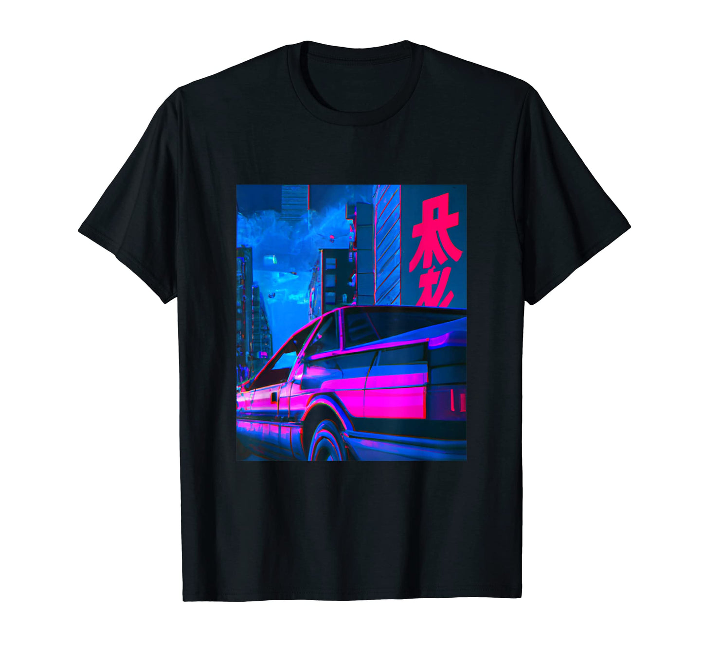Vaporwave Car Synthwave City Vaporwave T-Shirt - Trendy Graphic Unisex