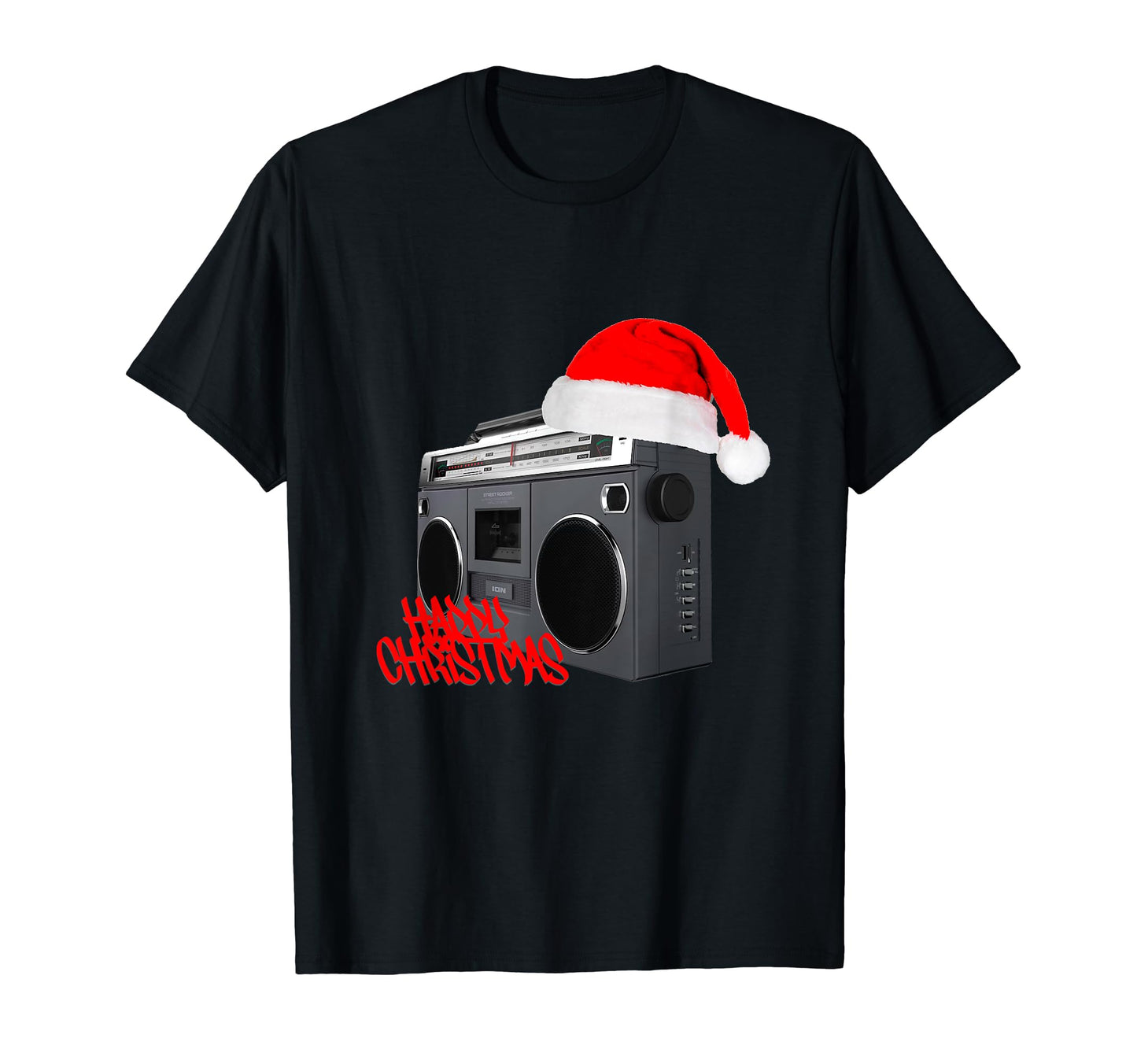 Happy Boombox Old School Hiphop T-Shirt - Novelty Apparel Unisex
