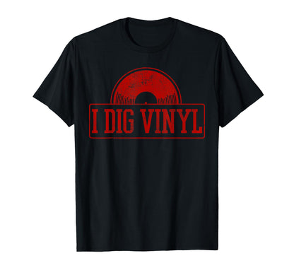 Vinyl Record Old School Music Dj Gift T-Shirt - Minimalist Print for Adults