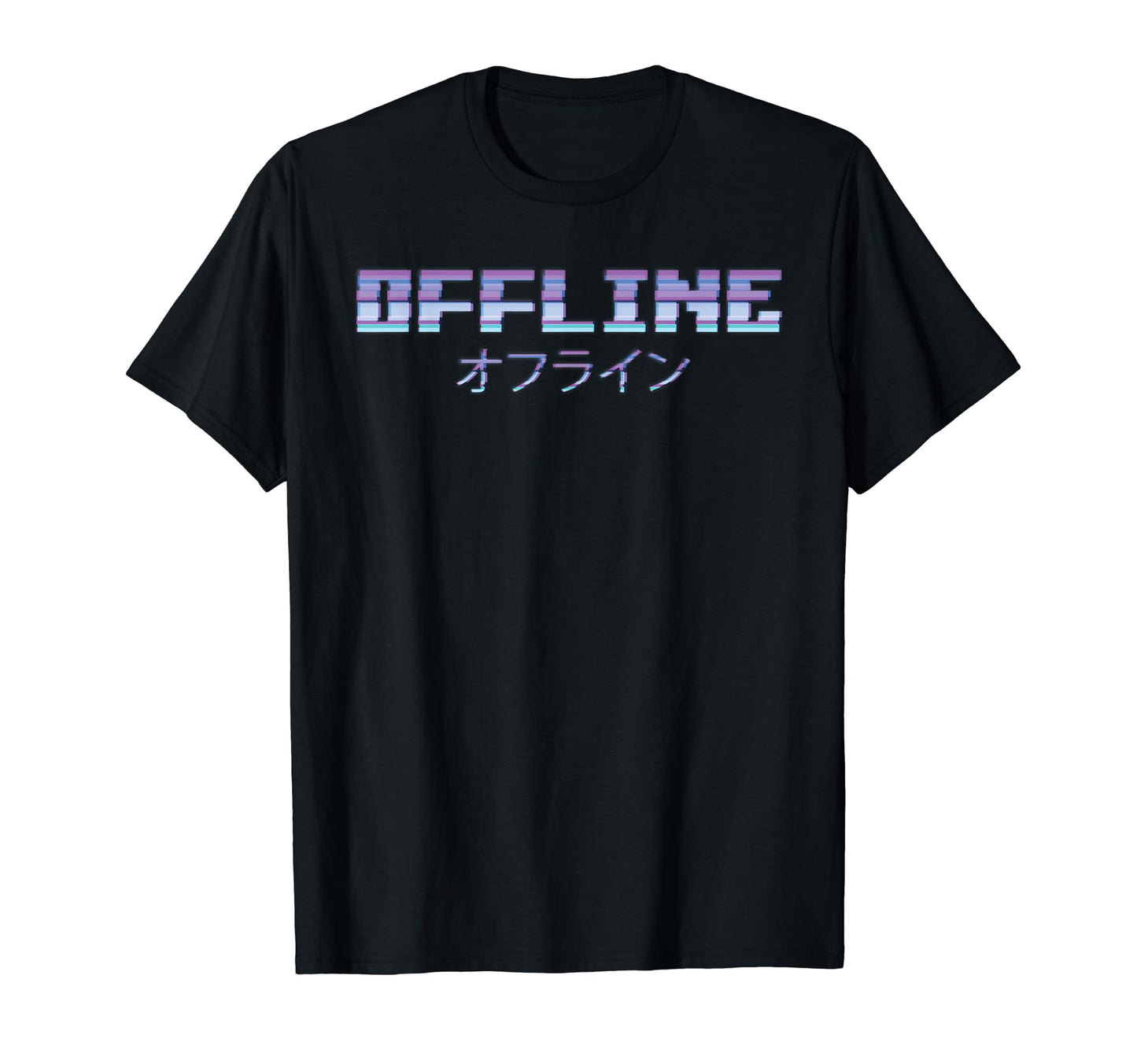 Offline Japanese Egirl Eboy T-Shirt - Minimalist Print for Adults