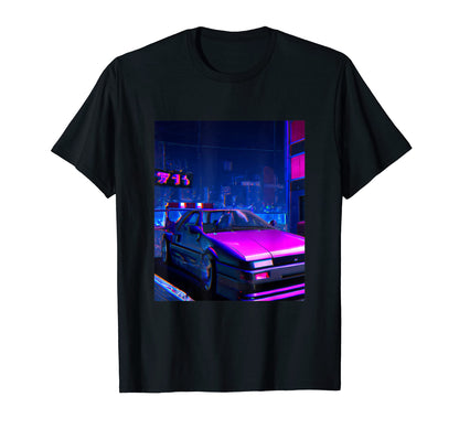Vaporwave Car Synthwave City Vaporwave T-Shirt - Unique Graphic Men Women