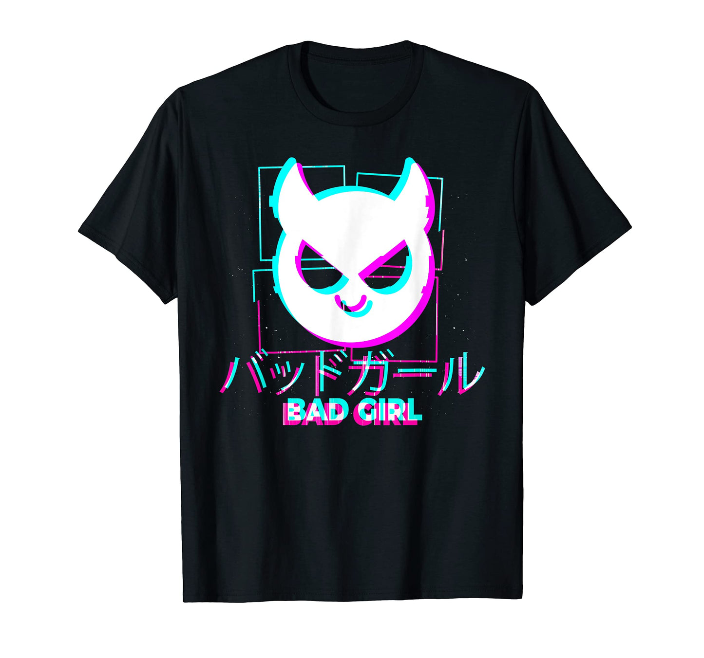 Japanese Glitch Bad Anime Aesthetic T-Shirt - Unique Graphic Men Women