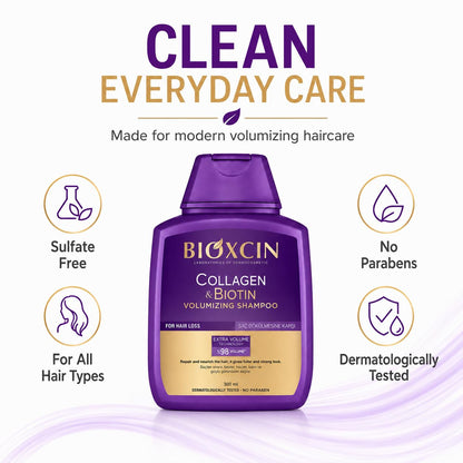 Bioxcin Collagen & Biotin Shampoo - Volume Booster | 300 ml