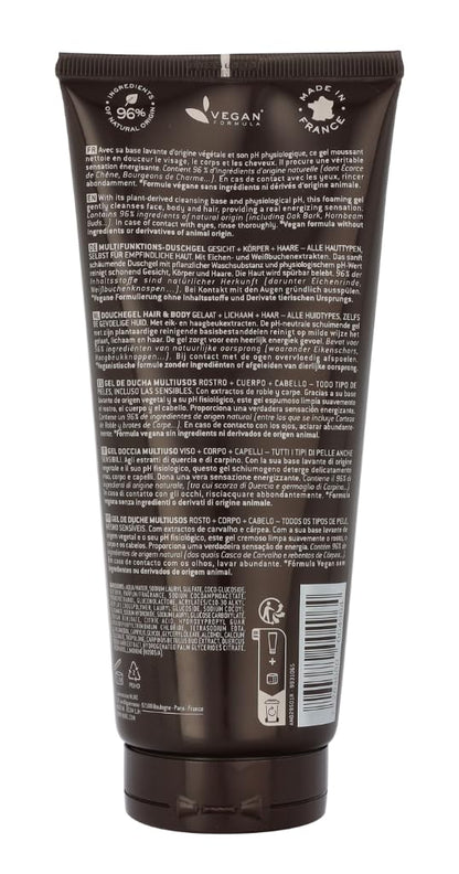 Nuxe Men Multi-Purpose Shower Gel for Face, Body, and Hair - Gentle, Natural Skincare