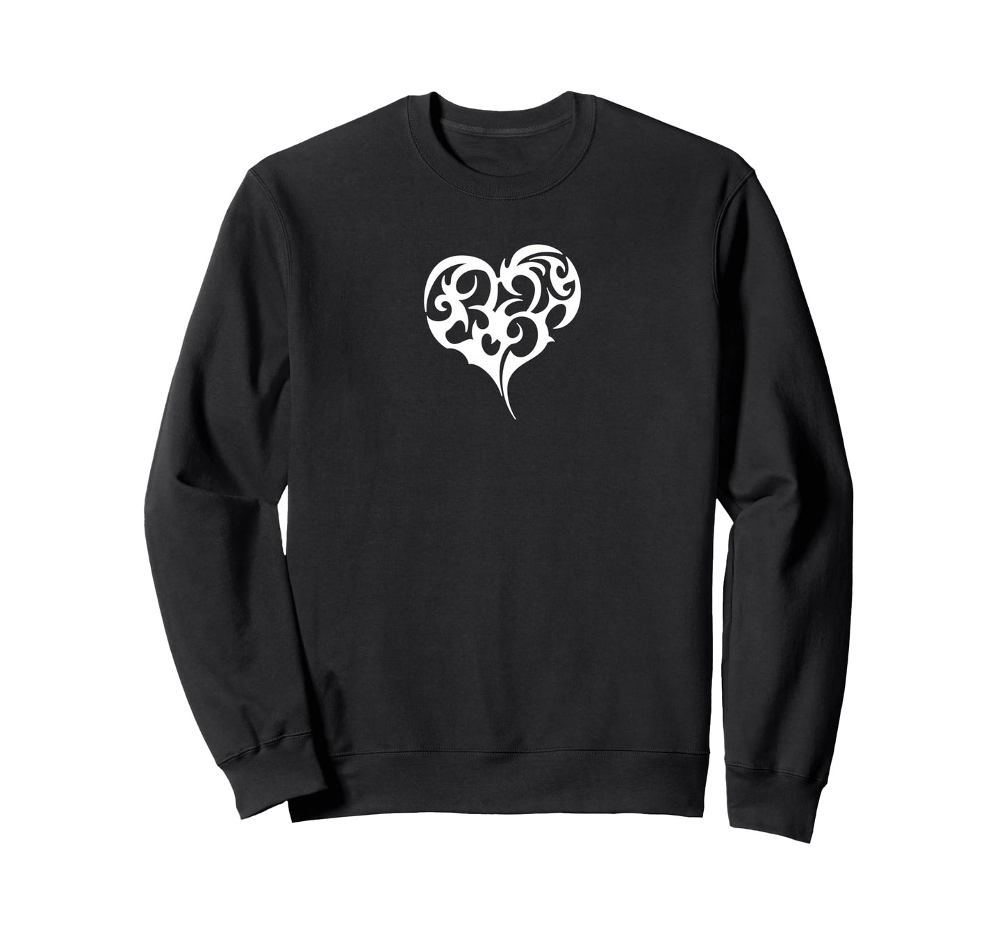 Y2K Tribal Heart Tattoo Sweatshirt - Aesthetic Graphic Men Women