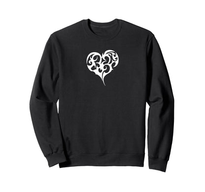 Y2K Tribal Heart Tattoo Sweatshirt - Aesthetic Graphic Men Women