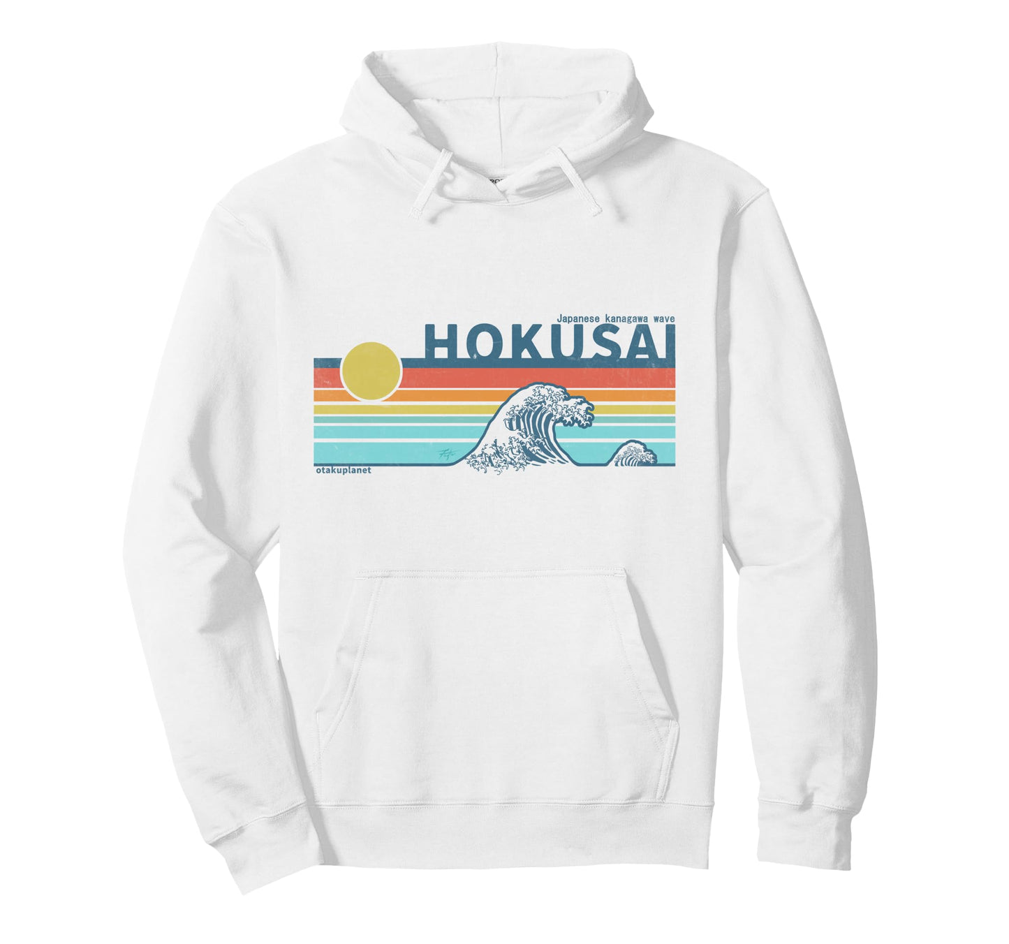 Japanese Kanagawa Wave 80S 90S Hoodie - Casual Everyday Wear for Adults