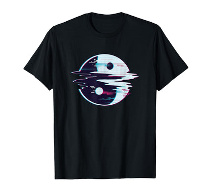 Yin Yang Glitch 80S 90S Japanese T-Shirt - Novelty Apparel Men Women