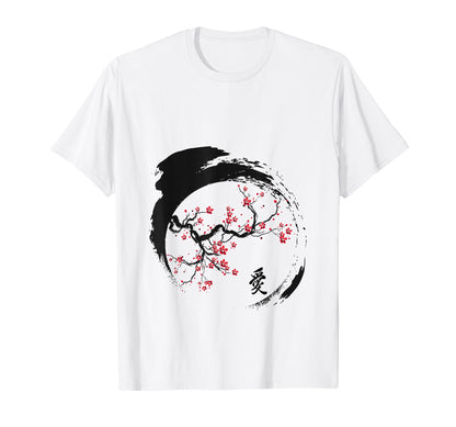Japanese Cherry Blossom Grunge Vaporwave T-Shirt - Graphic Print Men Women