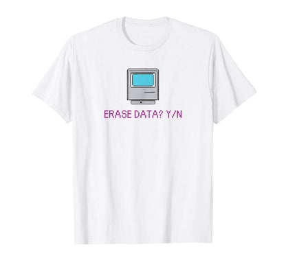 Erase Data Y N Computer Retrowave Lo Fi T-Shirt - Trendy Graphic Unisex