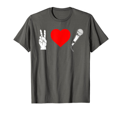Peace Love Hip Hop Old School Rap T-Shirt - Minimalist Print for Adults