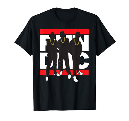 Run Dmc Silhouette Band Small T-Shirt - Casual Everyday Wear Unisex
