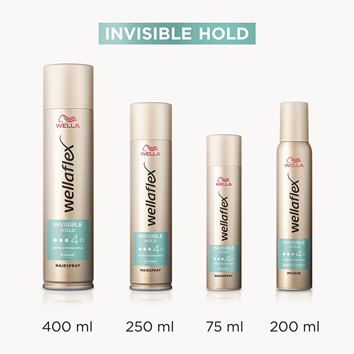 Wella Wellaflex Invisible Hold Extra Strong Hair Mousse - Vegan, 24-Hour Hold, Lightweight Hair Styling Product