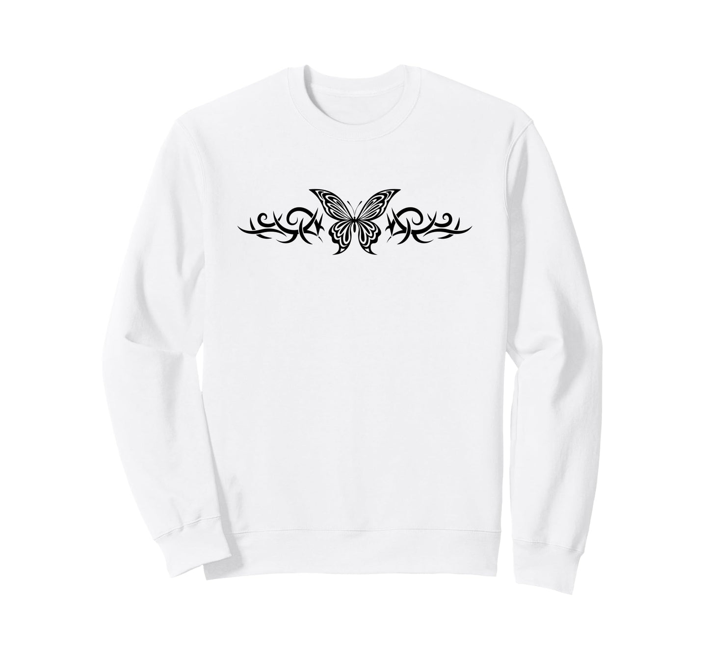 Fairycore Butterfly Tattoo Sweatshirt - Casual Everyday Wear for Adults