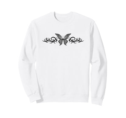 Fairycore Butterfly Tattoo Sweatshirt - Casual Everyday Wear for Adults