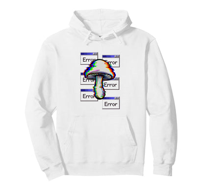 Error Mushroom Glitch Effect Trippy Hoodie - Graphic Print Men Women