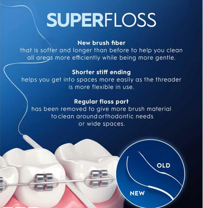 Oral-B Superfloss Dental Floss - Ideal for Braces & Implants