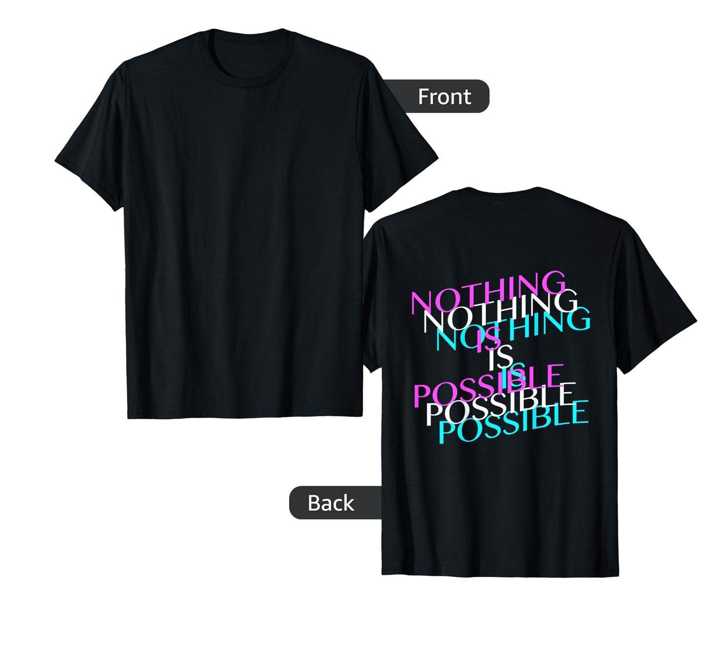 Sad Nothing Is Possible Vaporwave T-Shirt - Fun Novelty Design Unisex