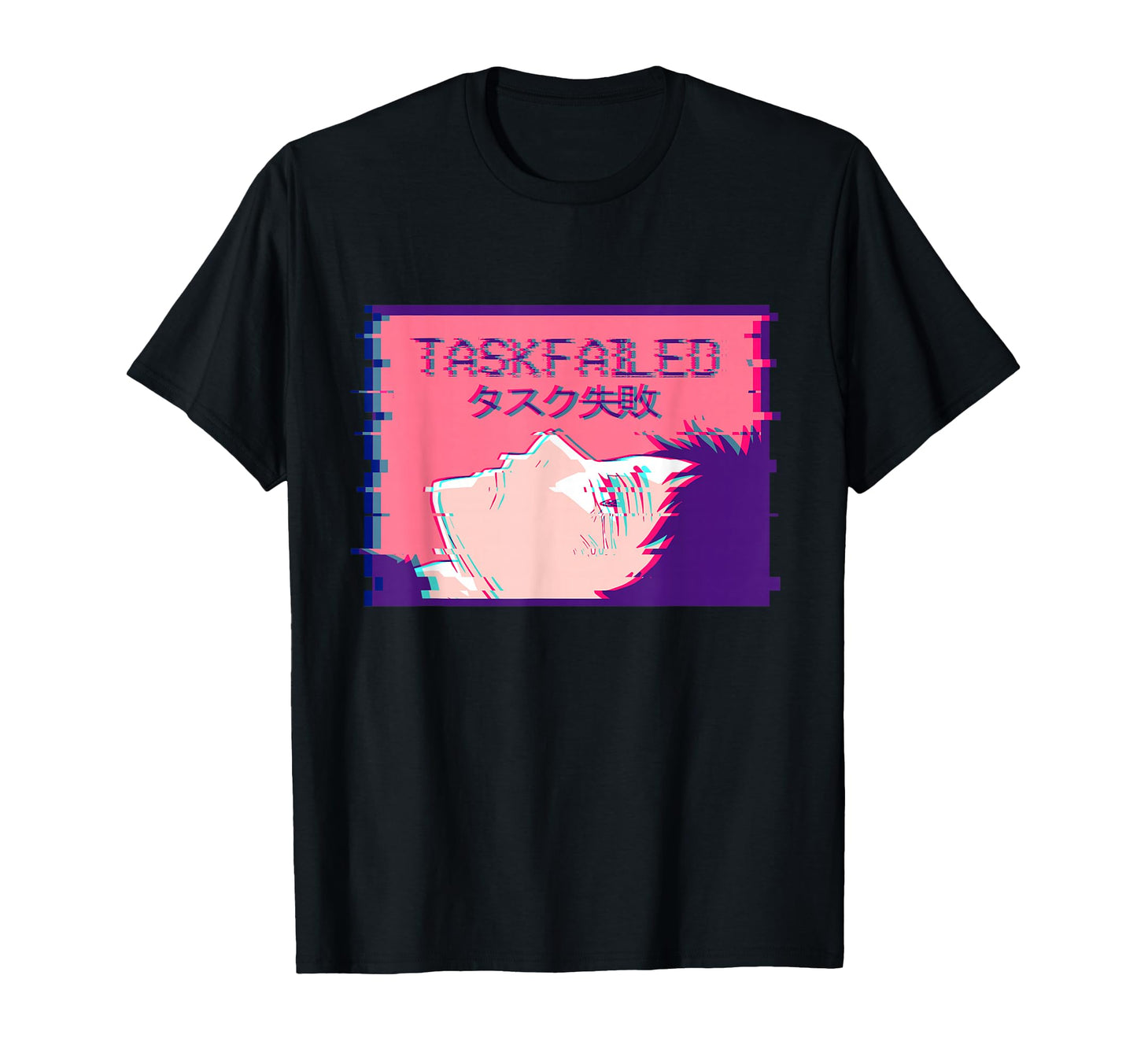 Task Failed Sad Emo Anime Eboy T-Shirt - Aesthetic Graphic Unisex