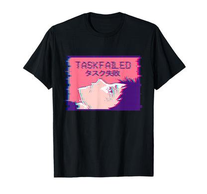 Task Failed Sad Emo Anime Eboy T-Shirt - Aesthetic Graphic Unisex