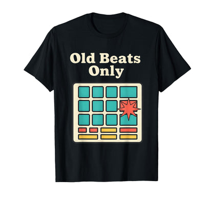 Old Beats Only Hip Hop Drum Machine T-Shirt - Minimalist Print for Adults