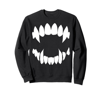 Vampire Fangs Occult Dark Sweatshirt - Casual Everyday Wear Men Women