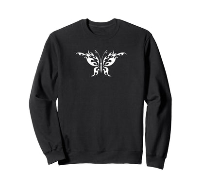 Y2K Tribal Butterfly Tattoo Sweatshirt - Trendy Graphic Men Women