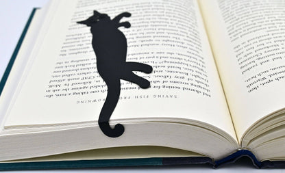 Curious Cat 'Hanging' Metal Bookmark