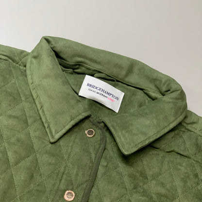 BRIDGE HAMPTON ISSAC MIZRAHI LIVE! Faux Suede Coat Full Snap Up Basil Size 2X