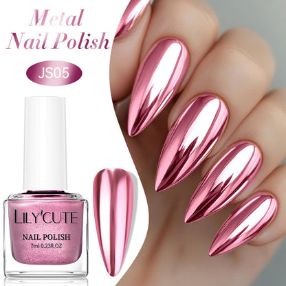 Quick-dry Metallic Mirror Nail Polish, No Baking Required