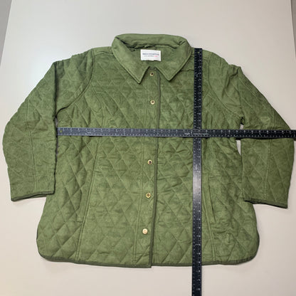 BRIDGE HAMPTON ISSAC MIZRAHI LIVE! Faux Suede Coat Full Snap Up Basil Size 1X