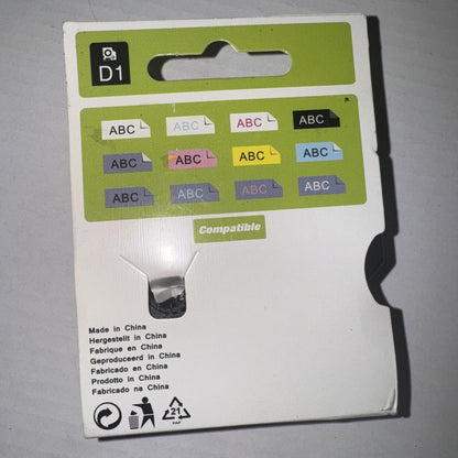 Dymo 45013 D1 Label Tape Cassette, Black on White, 0.5" x 23 ft