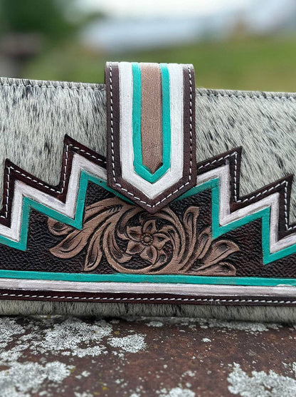 Western Cowhide Leather Purse & Wallet
