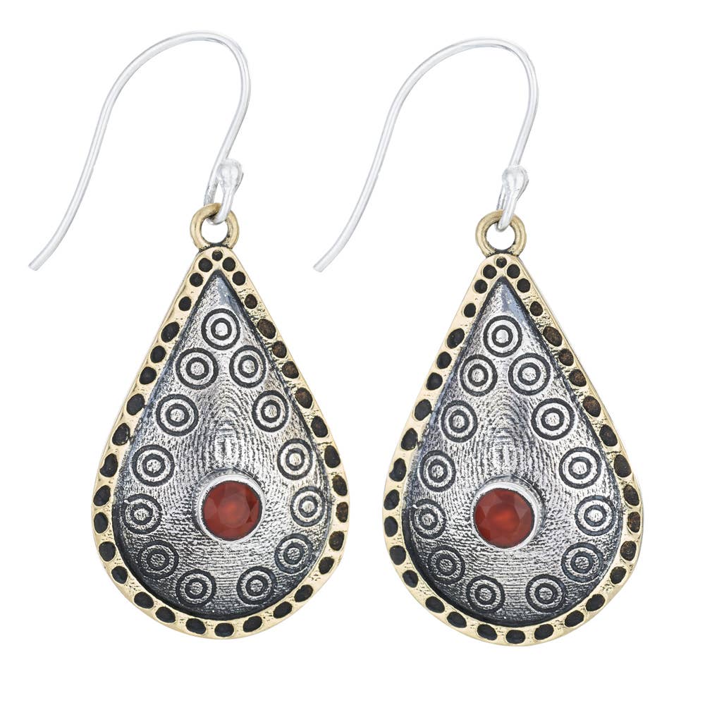 Healthy Glow Sterling Silver, Brass & Citrine Earrings