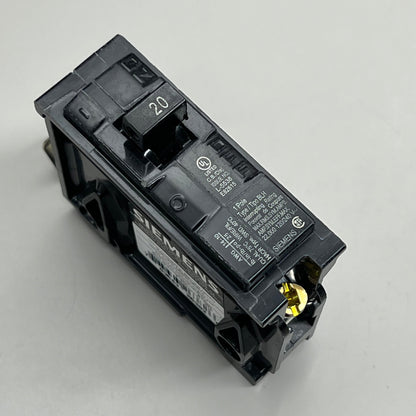 SIEMENS (2 PACK) 20 Amp 2kA Circuit Breaker Bolt-On 1 Pole 120 Volt B120H