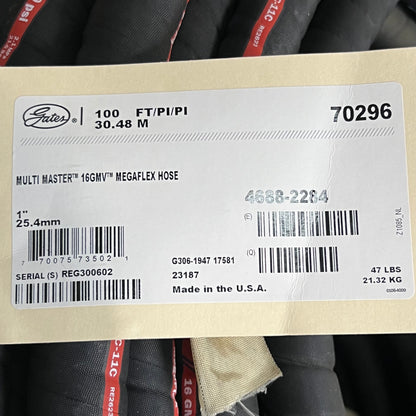 GATES MULTI MASTER 16GV MEGAFLEX Hydraulic Hose 100FT 70296