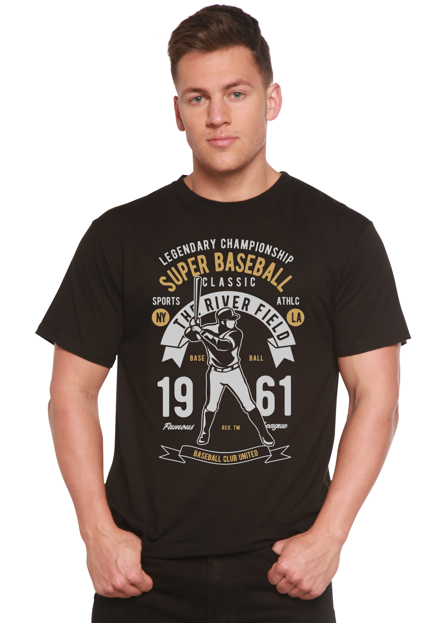 Super Baseball Spun Bamboo® Men's Bamboo Viscose/Organic Cotton Short Sleeve Graphic T-Shirt