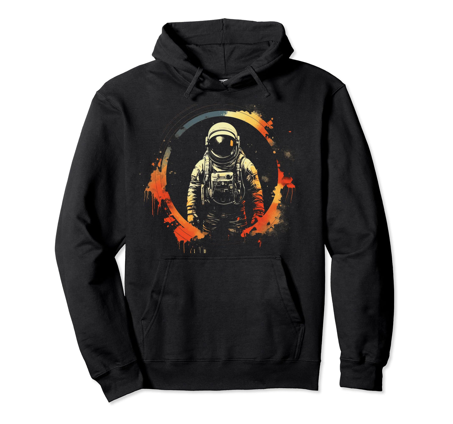 Astronaut Distressed 90S Space Hoodie - Fun Novelty Design for Adults