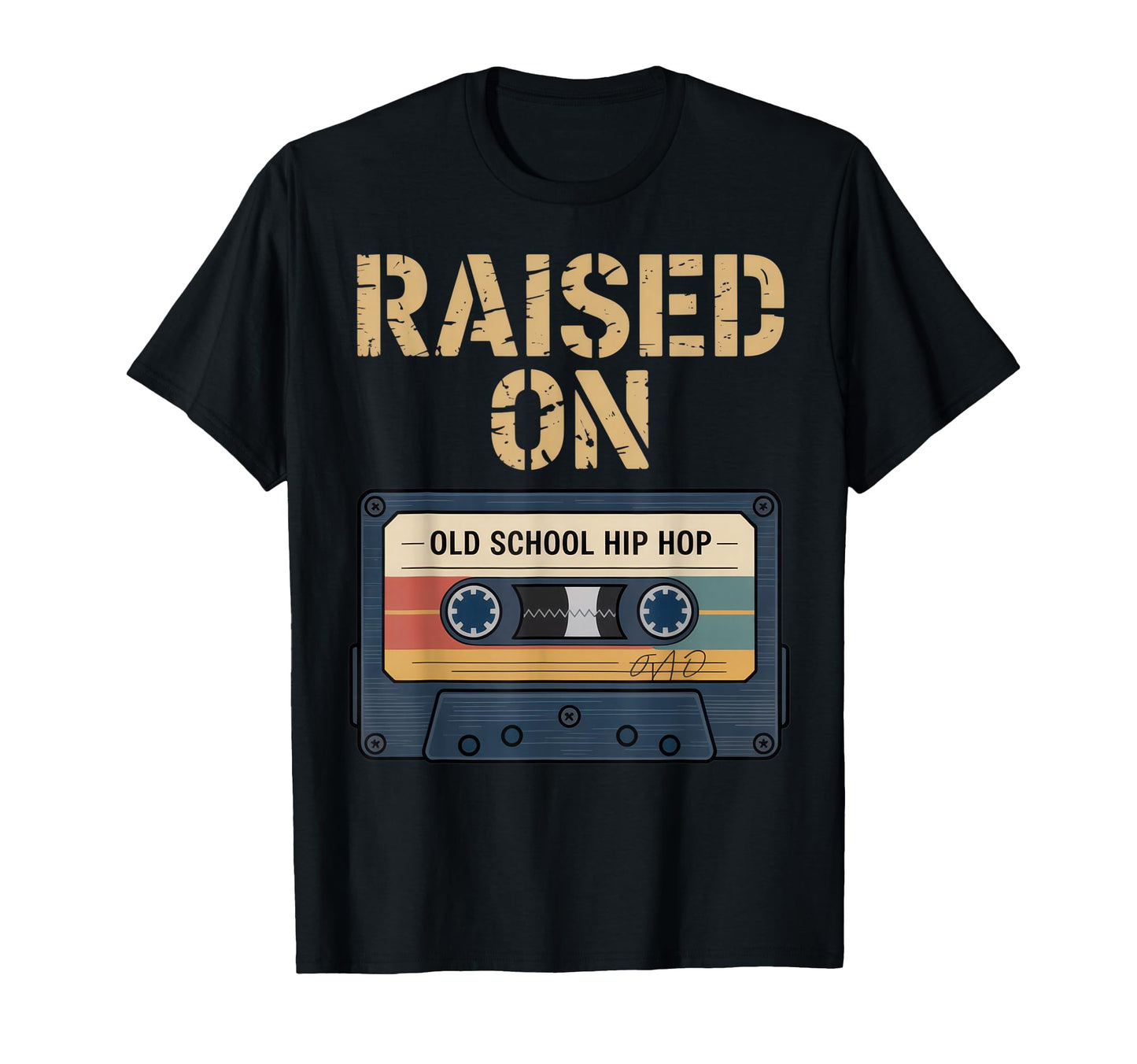 Raised Old School Hip Hop Music Lovers T-Shirt - Custom Art Print Unisex