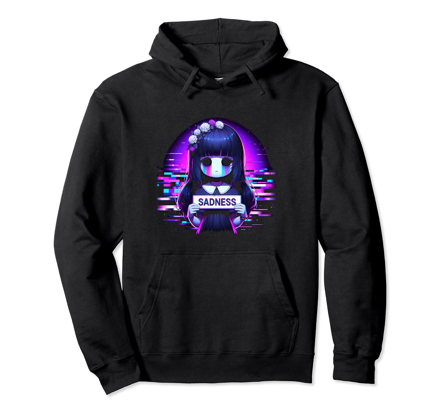 Sad Anime Japanese Aesthetic Vaporwave Art Hoodie - Streetwear Style Unisex
