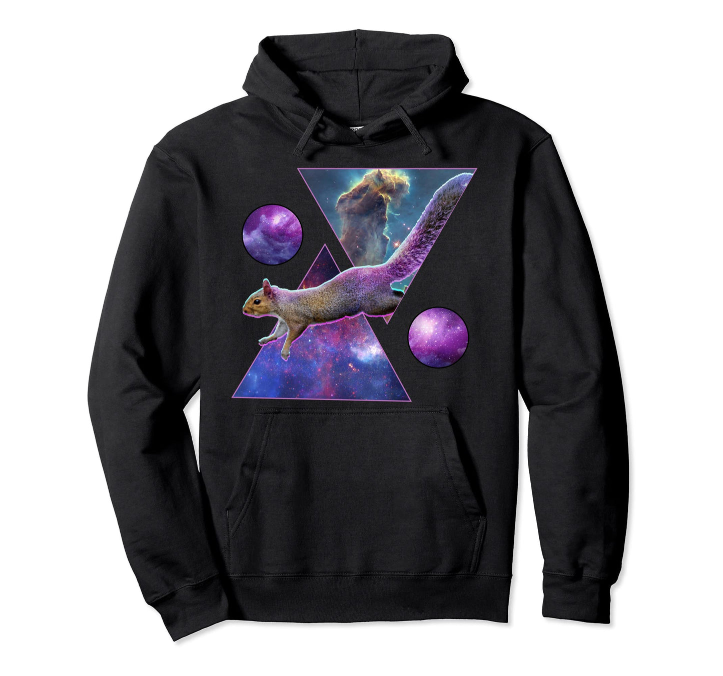 Vaporwave Squirrel Space Art Aesthetic Hoodie - Custom Art Print Men Women