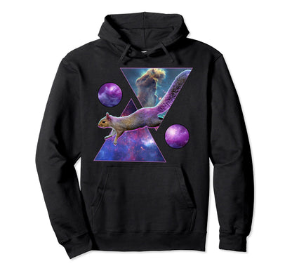 Vaporwave Squirrel Space Art Aesthetic Hoodie - Custom Art Print Men Women