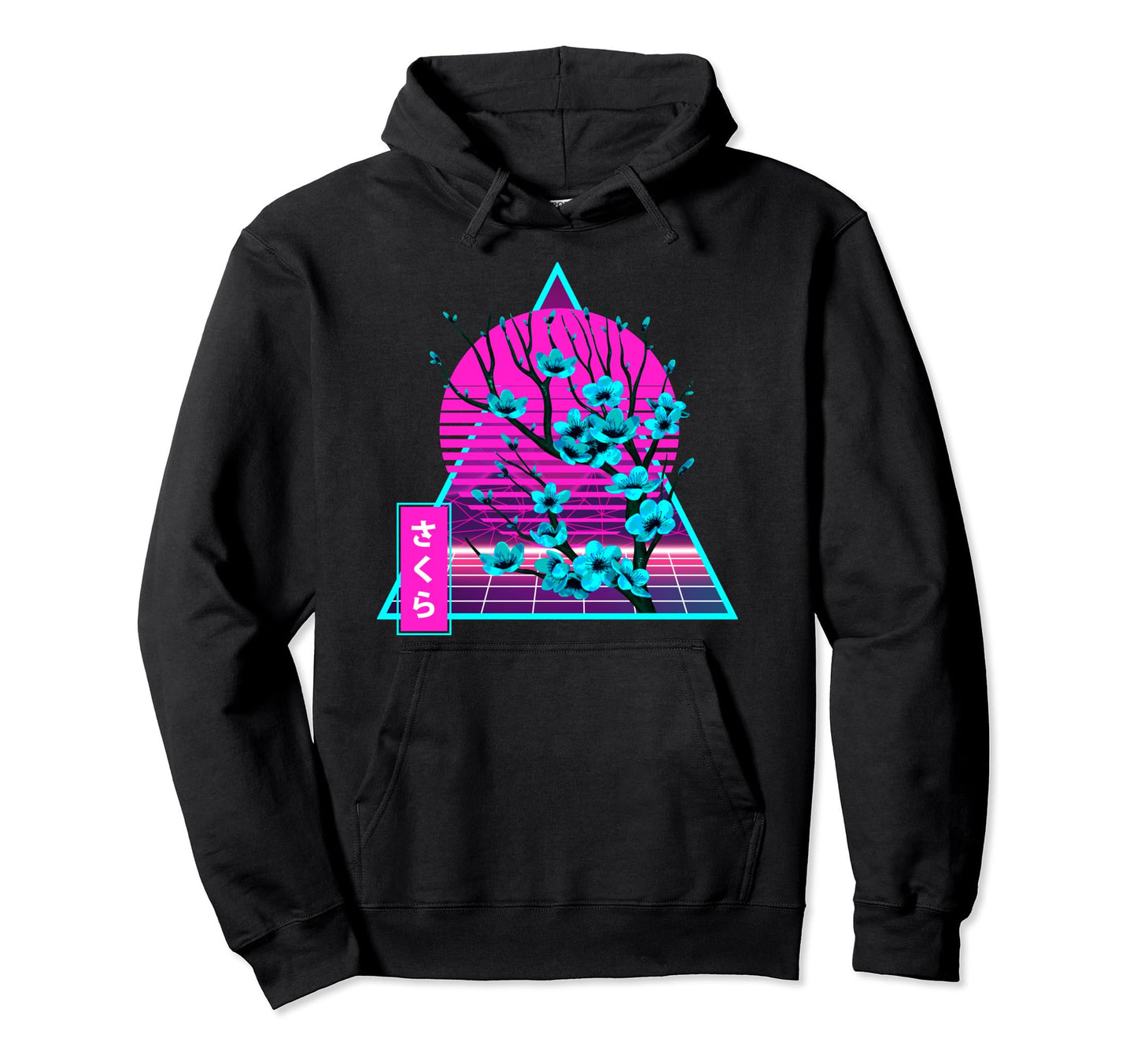 Vaporwave Aesthetic Sakura Hoodie - Casual Everyday Wear for Adults